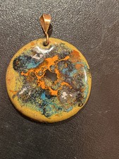 Rare Médaillon Pendentif ancien Limoges?? Émaillée Vintage  French Antique