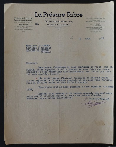 Facture aubervilliers 1933 - facture,