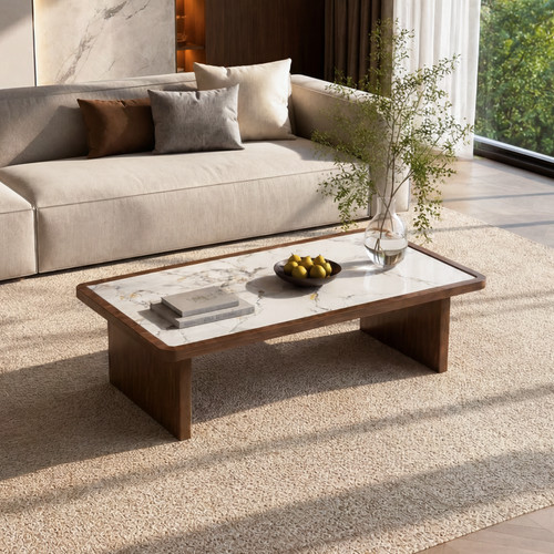Rectangular coffee table - coffee,
