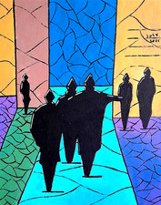 Artiste B . JOST , acrylique carton  2025 , 30 x 24 cm  ref Artmajeur côte AKOUN