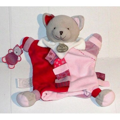 Doudou chat gris rose - chat,