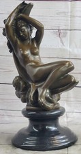 Aphrodite Vénus Couchage Statue Décor Maison 100% Pure Bronze Figurine F