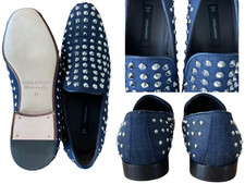 Dsquared2 Deadstock Handmade Studs Jeans Denim Chaussures Pantoufles Sneakers 41