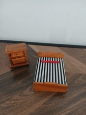 Lit + Table de Chevet ancien pour Maison de poupée