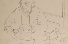 Ancien dessin au crayon homme