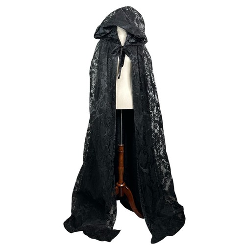 Black velvet hooded full - black,