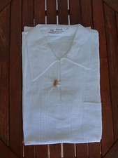 CHEMISE COL V MAO BLANC 100 % COTON manche courte marin Homme shirt  Cambodge