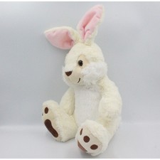 Doudou lapin blanc marron