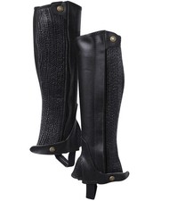 Guêtres en cuir avec soufflet élastique et zip arrière profil en cuir Winner 