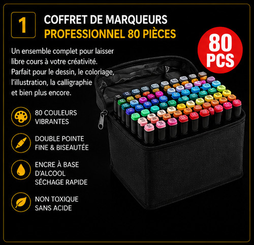 Feutres alcool double - 80, à