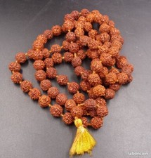 Rudraksha Mala Collier Chaîne de Prière Collier Bonheur Collier Perles - Népal