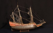 maquette de bateau en bois, début XXème / Antique ship  model, early 20th