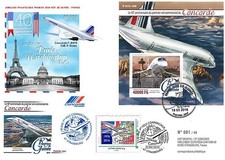 FDC Jumelage Guinée-France 2016: BLOC "40 ans 1° vols commerciaux CONCORDE 1976"