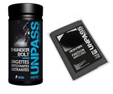 UNPASS Boîte 80 lingettes de nettoyage / lustrage + 1 microfibre THUNDER BOLT