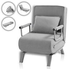 Makika Fauteuil Lit Chauffeuse Chaise Longue Accoudoirs Pliable Canapé Gris