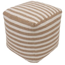 Modern Rustic Jute Stripe Pouf