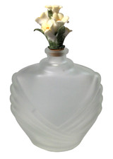 Ampoule porte parfum verre satiné fleurs porcelaine fabrication Made in Italy