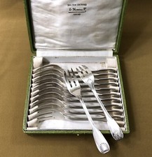 12 fourchettes à gâteaux ARGENTAL modèle COQUILLE métal argenté Couvert 14,5 cm