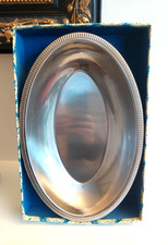 Ancien Grand Plat de Service en Inox de Thiers - Certificat et Boite d'Origine