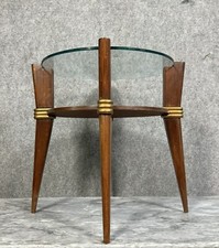 Table de salon vintage Italien a pieds compas vers 1970