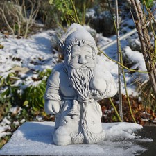 Figurine en pierre Père Noël Nicolas 41 cm 15 kg gris béton blanc résistant a...