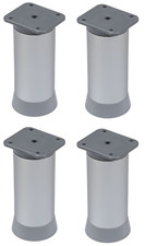 4x Pied de Meuble 60 - 150 MM Argent Aluminium la Table Socle Armoire Rond