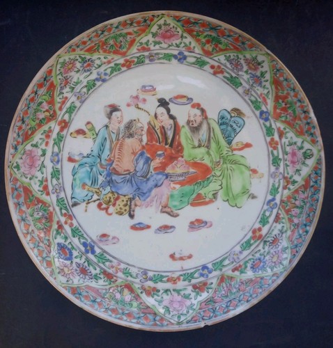 Antique canton plate with - antique,