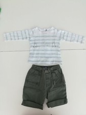 Lot 12/18mois Tape-à-l'œil T-shirt Motif Bretelles 74 Short Vêtements Garçon Été