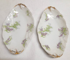 LOT DE 2 RAVIERS ANCIENS EN PORCELAINE DE LIMOGES