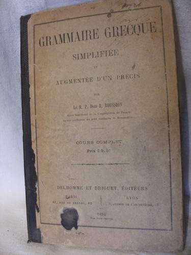 Grammaire grecque boussion - grecque, (