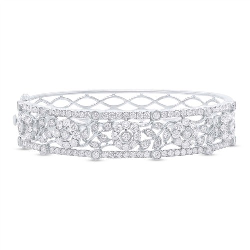 14k blanc diamant fleur - diamant,