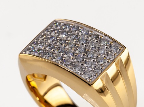 Bague signet jaune 18 - jaune,