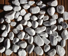 Galets blanc décoratifs pour cheminée BIO ETHANOL (x50) résistant à la chaleur 