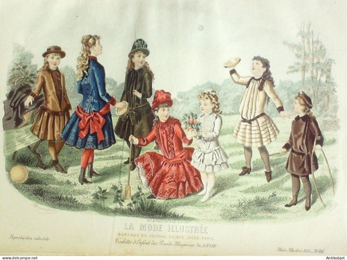 Gravure mode illustree 1885 - illustree, #