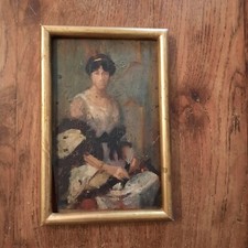 Huile Bois Tableau Portrait