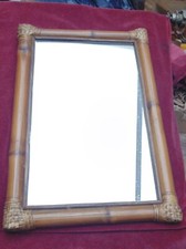 rare magnifique ancien grand miroir en bambou style thonet fin détail XX EME