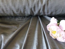 Neuf !! 2m,20x1,50 large !!Tissus     gris  souris satiné  ! 