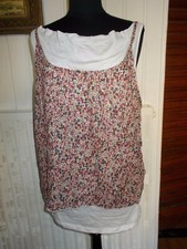 Tee shirt tunique superposé coton blanc et imprimé TERRE DE MARINS T.6 44/46