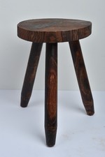 tabouret Tripode Vintage  style perriand - brutaliste travail français
