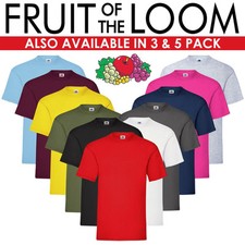 Fruit Of The Loom T-Shirt Homme Femme 100% Coton Uni À Manches Courtes