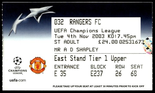 Ticket 2003 manchester - ticket,
