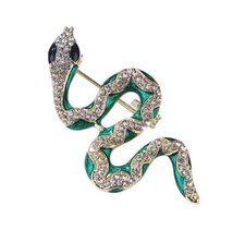Broche bijou serpent vert