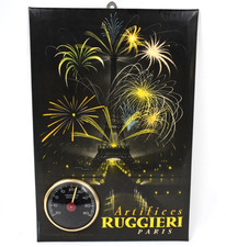 ANCIEN THERMOMETRE GLACOIDE PUBLICITAIRE ARTIFICES RUGGIERI PARIS TOUR EIFFEL