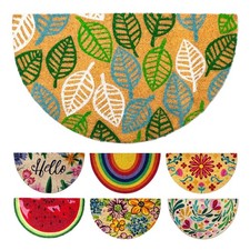 Paillasson Exterieur Entree Demi Lune - Feuilles - 40x70 cm - Tapis Entree Ex...