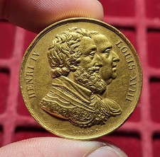 #89-88 ~ Médaille - Henri IV et Louis XVIII - 22g