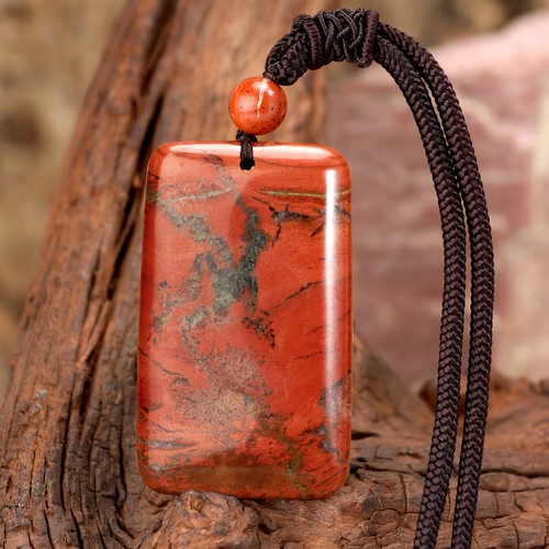 Pendentif jaspe rouge - pendentif, 5cm