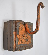 Ancien en Bois Tenture Murale 1 Crochet Suspension Original Sculpté à la Main