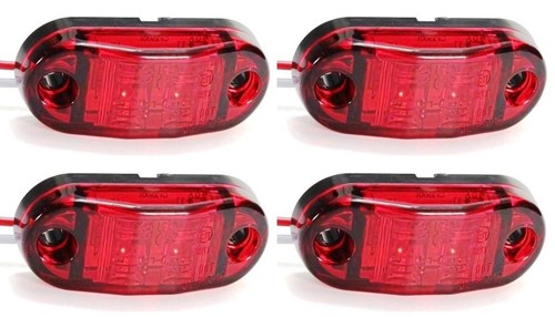 Rouge 12v marqueur latéral - 4x,