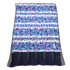 Écharpe rectangulaire Yves Saint Lauren YSL soie 100 % multicolore fleur #12 ...