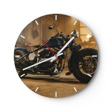 Horloge murale en verre 30x30cm Harley-Davidson Moto Moteur Wall Clock